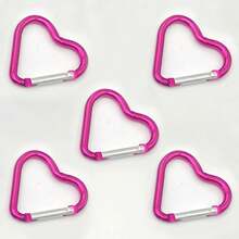 心形登山扣，铝制弹簧钩夹钥匙扣，钓鱼用自动锁定钥匙扣夹，心形铝制弹簧钩夹钥匙扣，徒步旅行、旅行、居家、跑步、冒险和露营登山扣 - 彩色 - 查看 29