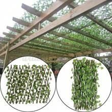 2X Garden Artificial Screening Expanding Trellis Fence Privacy Screen Ivy Leaves - Green - View 4