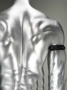 1 件男士性感 PU 皮革臂章带金属环，朋克风格臂章，服装配饰，适合外出装婚礼派对和万圣节礼物配饰，万圣节服装秋冬配饰万圣节服装，适合青少年、青年、男士、休闲、户外、运动、度假、毕业礼物、生日、日常穿着，适合外出装婚礼派对和万圣节礼物