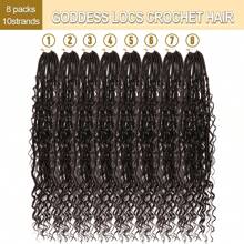 1/8 Packs Goddess Faux Locs Crochet Hair-24/30 Inch Boho Soft Locs Crochet Hair