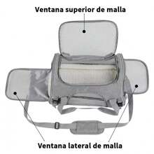 Mochila ajustable y transpirable para transportar perros y gatos - Gris - Ver 5
