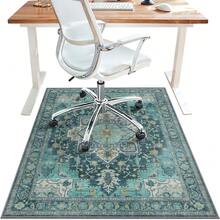 48"X60" Office Chair Mat For Hardwood Tile Floor, Under Desk Carpet Protector For Rolling Computer Chair Mat, Machine Washable Area Rug, Anti-Slip 1/5" Thick Low Pile Thin Vinyl Floor Mat, Taupe