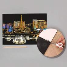 10 قطع/طقم بطاقات خدش فنية للمناظر الحضرية ، لوحات فنية للخدش للبالغين بألوان زاهية ، هدايا لحفلات، العودة إلى المدرسة ، لوازم المدرسة