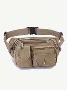 Fashionable Niche Design Multifunctional Large Capacity Practical Wear-Resistant Solid Color Waist Bag, Casual And Lightweight Multi-Layer Pocket Change Cash Register Storage Bag, Suitable For Outdoor Sports, Climbing And Fishing, A Holiday Gift For Men.