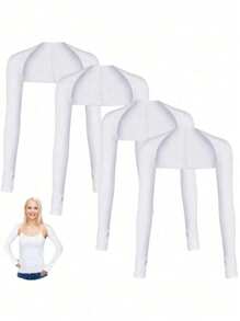 1pc UV Protection Golf Arm Sleeves, Outdoor Sports Cycling Unisex Ice Silk One Shoulder Sleeve - White - View 1