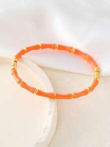 1 chiếc vòng tay đốt ngón tay bằng tre Unisex, thép không gỉ 304 mạ vàng, thích hợp để đeo hàng ngày và ngoài trời - A092 - Xem 4