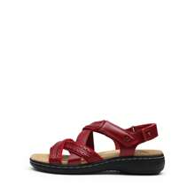 Women Flats Sandals Comfortable Open Toe Walking Sandals With Multiple Adjustable Straps Summer Casual Dress Comfortable Shoes - Đỏ - Xem 6