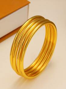 4 件装闪亮金色时尚手镯，适合女士，适合派对、聚会和日常佩戴