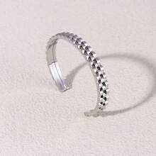 1 件时尚百搭可调节不锈钢编织手链