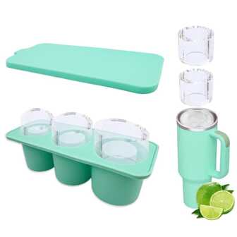 杯型冰罐，3缸空心冰罐，杯子配件，带盖硅胶冰罐，杯型冰模空心冰罐。