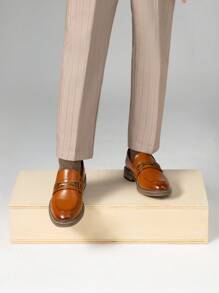 Boys Dress Shoes Slip-On Penny Loafer(Toddler/Little Kid/Big Kid) - 棕色 - 查看 3