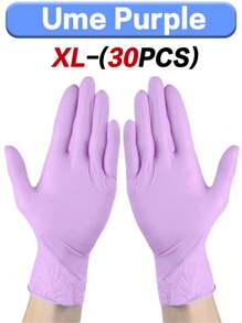 100/50/30/10pcs Prune Disposable Nitrile Gloves, Waterproof, Oil-Proof, Thick, Suitable For Kitchen, Beauty, Household, Suppliers For Kitchen, Bathroom, Home Cleaning, Household Products