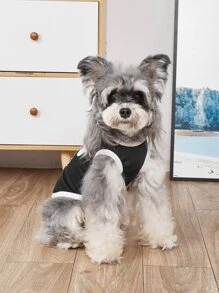 Tops de tirantes con diseños divertidos, ropa para mascotas de unicolor, estampados en blanco y negro