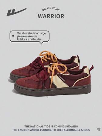 WARRIOR 1 双女士运动风格厚底鞋，防滑舒适秋季潮流运动鞋，2024 年新款低帮系带复古休闲旅游鞋，适合所有季节