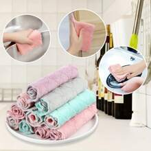1/5/10/20 Pcs / Set Of Ultra-Fine Fiber Cleaning Cloth, Mixed Color Non-Stick And Absorbent Kitchen Cloth 9.4 Inch * 5.5 Inch Daily Cooking And Baking Tableware Dishcloth-Random Color Delivery, Kitchen, Bathroom, Multi-Purpose