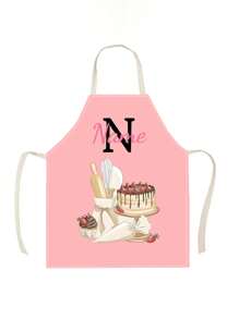 1pc Personalized Name Customized Baking Apron, Cupcake Baking Hobby Apron, Mother's Day Or Mother/Grandmother's Birthday Gift,Durable,Breathable,Lightweight,Washable,Funny,Cute,Love,Soft,Comfortable,Elegant,Simple,Custom,Personalized,Unique