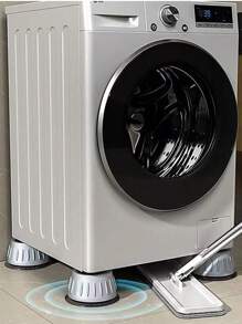 Washing Machine Non-Slip Shock Absorbing Pads, Anti-Vibration Noise Reduction Mats For Heightening, Moisture Prevention And Shockproofing, Shock And Noise-Proof Washing Machine Support, Noise Reducing And Anti Slip Anti Vibration Rubber Washing Machine Feet Pads, Anti-Walk Dryer Washer Vibration Pads, Washing Machine Stabilizer