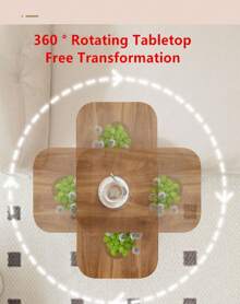 C-Shaped Flip Sofa Side End Table Coffee Laptop Table Living Room Bedroom - Walnut - View 11