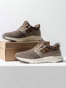 Men's Slip-On Lightweight Sneaker Breathable Walking Shoes - 棕色 - 查看 1