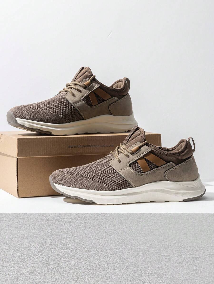 Men's Slip-On Lightweight Sneaker Breathable Walking Shoes - 棕色 - 查看 1