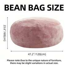 Bean Bag Chair 4Ft, Memory Foam Filled, Large Beanbag Chairs For Adults And Teens, Soft Sofa With Removable Flannel Cover, Round Couch For Living Room Bedroom College Dorm (Pink, 4FT-47*47"*24")
