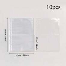 1pack Clear Loose-Leaf File Pocket, Simple Multi-Purpose Document Organizer For Photo, Card Storage Back To School,Back To School,School Supplies - Clear - View 13