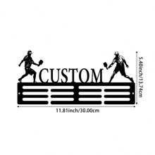 1pc Custom Personalized Pickleball Player Medal Holder, Iron Art Wall Mount Display Rack For Bedroom, Living Room, Entrance