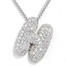 1入鑲嵌泡泡字母金鍍吊墜項鍊,26個字母供男女日常佩戴