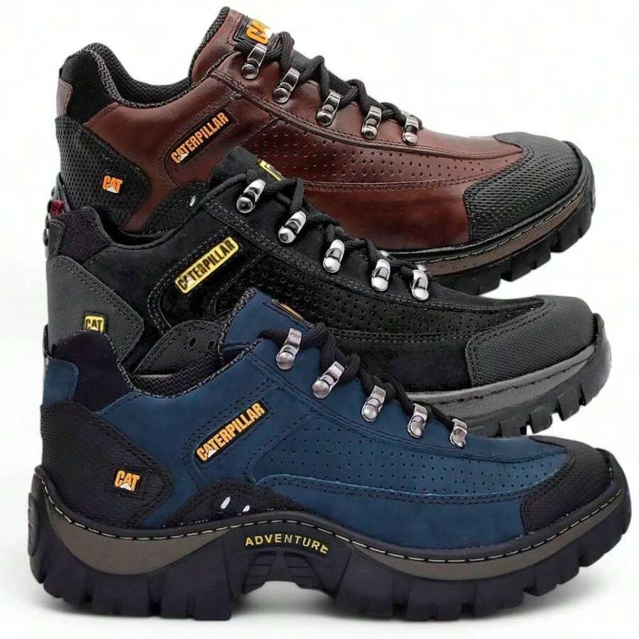 Men's Cat Low-Top Sneaker Boot Comfortable Synthetic Leather - màu đen - Xem 1