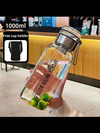 1pcGlass Water Bottle With Filter, Heat-Resistant Large Capacity Portable Water Cup With Lid, Tea Brewer, Suitable For Outdoor And Camping