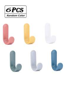 24pcs Strong Adhesive Wall Hooks, Practical Wall Mounted Hooks For Keys, Wall Decor, Towel, Hat, Shower, Kitchen, Living Room, Office, (Available In 24/12/6/2pcs) - Multicolor - View 11