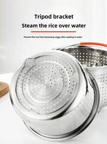 1pc, 2Qt/3Qt/5Qt/6Qt, 2Qt+5Qt Set, 3Qt+6Qt Set, 304 Stainless Steel Steamer Basket, For Pressure Cooker - Kitchen Gadgets & Accessories, Steam Healthy & Delicious Dishes, Low-Sugar Steam Rice Basket, Rice Cooker Separator, Steam Tray, Multi-Functional Steamer, Home Rice Steamer