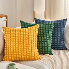 Oversized Boho Style Pillow Case, Fashionable Corduroy Soft Solid Color Square Decorative Pillow Cover, Suitable For Sofa, Bed, Car (Pillow Insert Not Included), Suitable For Party, Daily Home Use, All Seasons - Royal Blue - View 7