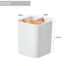 Bamboo & Wood Desktop Organizer Box With Compartments, Storage Box For Cosmetics, Stationery, Remote Controls & Misc Items, Disassemblable