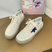 Casual pequeño blanco zapatos mujer modelos nuevo plano estrellas bordo zapatos hembra moda cien estudiantes casual deportes zapatos hembra - Azul - Ver 3