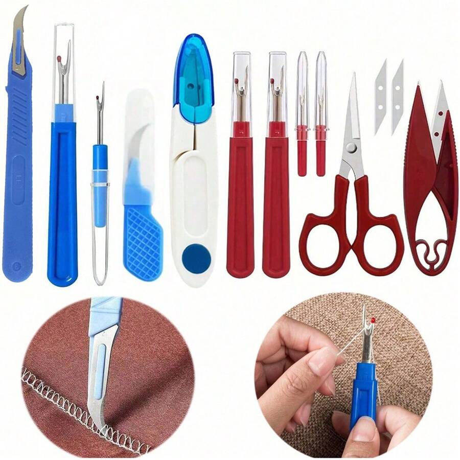 2/5/8pcs Stainless Steel Seam Ripper Set - Seam Ripper, Thread Ripper And Thread Snips, Suitable For Sewing And Home Supplies - Multicolor - View 1