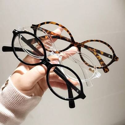 HAITONGCR 1pc Women's Oval Framed Fashion Vintage Style Reading Glasses, Suitable For Daily Use On TV, Mobile Phone And Computer