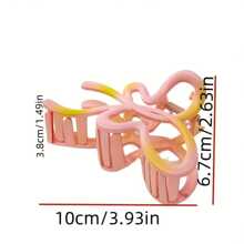 1pc Women's Elegant Ombre Bow Hair Clip, Oversized Hair Claw Hair Accessory