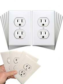 10pcs Hilarious Fake Power Outlet Stickers - Perfect For Office Pranks & Jokes, Funny Fake Power Socket Switch Stickers,April Fool's Gift - Multicolor - View 2