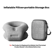1 pieza Almohada inflable portátil ergonómica para siesta, adecuada para descansar en la oficina, al aire libre