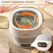 strundghti Portable Washing Machine With Spin Dryer, Fully Automatic 13L Folding Washing Machine With 3 Cleaning Modes For Underwear, Baby Clothes Cleaning