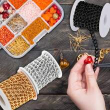 Rollo de 5m de Cadena de aleación de aluminio gruesa y retorcida, cadena de metal chapada en oro para hacer joyería, collares, pulseras y manualidades DIY