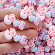 10/30pcs Glossy Resin "LOVE" Letter Pendant, Cute Alphabet Charm For DIY Bracelets Necklaces Earrings Jewelry Making, Valentine's Day Mother's Day Gift