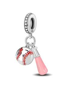 1 pieza Dije de cuentas con estrella de cinco puntas brillante y de fútbol, accesorio de moda adecuado para pulseras DIY de joyería para mujeres - Plateado - Ver 5