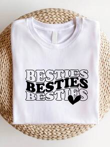 Besties Shirt, Matching Best Friends T-Shirt, Besties Heart Tee, Gift For Best Friends, Friends Vacation Shirts, Girls Trip Matching T-Shirts, Besties Cute Tees, Cool Women Shirt. SD-2967