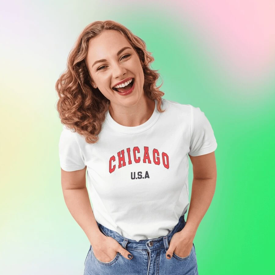 Playera Dama Moda Chicago - Blanco - Ver 1