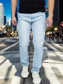 Men's Slim Jeans Original Lycra Quality - Light Wash - View 1