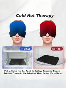 1pc Cooling Gel Ice Pack Head Cap, Cold/Hot Therapy Headache Relief, Relaxing Sleep Eye Mask, Gel Ice Pack Headache Relief Cap, Migraine Cooling Cold/Hot Compress Head Wrap - Multicolor - View 11
