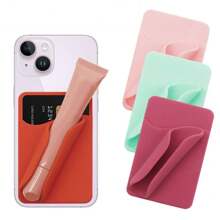 Supporto per telefono portatile con slot per schede, supporto per rossetto e sigaretta elettronica, supporto per telefono adesivo morbido