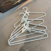 1 Stück süßer mädchenhafter Perlen Braut Hochzeits Kleiderbügel, koreanischer Anime-Stil Garderobe rosa Kleiderbügel, transparenter Kunststoff Bügel mit Schleife & Perlen, geeignet für Braut, Hochzeitszeremonie, Boutique - Verschiedenfarbig - Übersicht 2